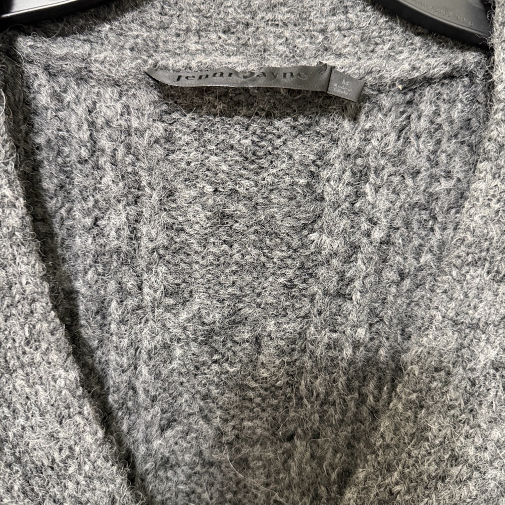 Jenni Kayne Cable Cocoon Cardigan Charcoal Size M - Picture 6 of 6
